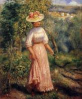 Renoir, Pierre Auguste - Young Woman in Red in the Fields